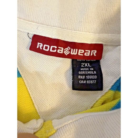 Rocawear Polo Shirt Mens 2XL Striped Short Sleeve Casual Hip Hop Urban Fashion - Picture 3 of 5